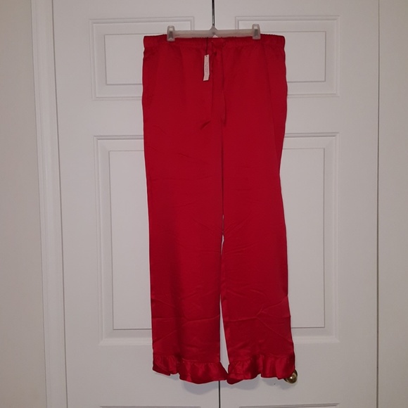 Victoria's Secret Other - 09:12  - Victoria’s Secret Red Satin Ruffle Pants